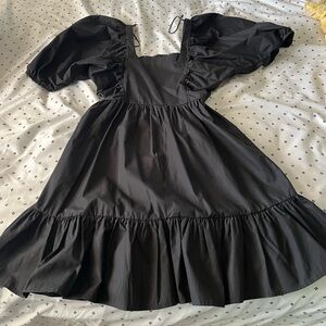 Gianni bini black puff sleeve maxi dress